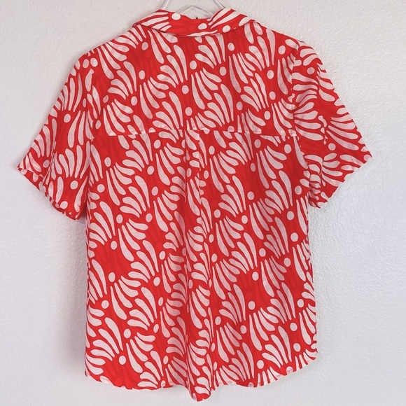 Mint Velvet Keira Abstract Button Up short Sleeve Shirt Size M - Picture 4 of 7